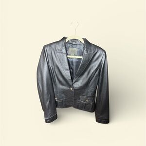 JohnPaulRichard Black lambskin leather Blazer Jacket in size M